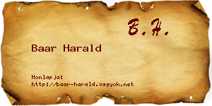 Baar Harald névjegykártya